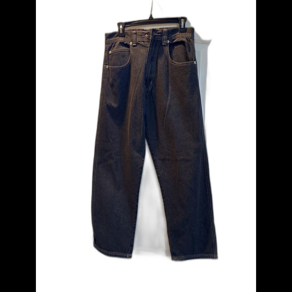 DMAE Y2K Jeans Mens W32x 34 LBlack Denim Baggy Streetwear Hip Hop Skater VTG